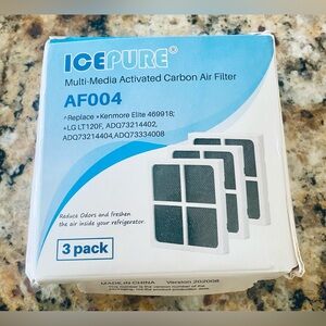 IcePure AF004 Refrigerator Activated Carbon Air Filter - 1 Pack, White/Black